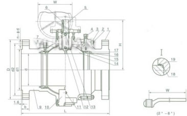 Two piece trunnion ball valve brief figure of structure
