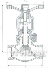 Threaded bellow seal globe valve dimensions drawing