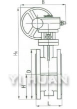 D341X/J flange type turbine-driven butterfly valve construction