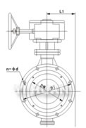 D343X/F/H flange type turbine-driven three-cam butterfly valve construction