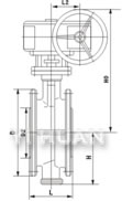 D343X/F/H flange type turbine-driven three-cam butterfly valve construction-1