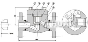 Flanged end check valve brief figure of structure