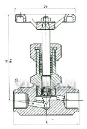 J13 female thread globe valve diagram