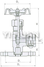 JX49W/H Flange Fluid Meter Valve diagram
