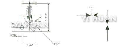 SS-M2F8 female thread two series valve diagram and Connecting Dimensions