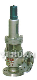 Spring full-open type safety valve sixth a radiator