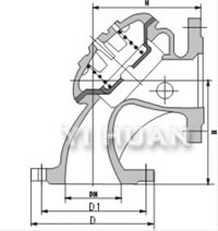 100A angular water level setting valve construction