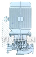 CQB-L立式磁力管道离心泵 总装图