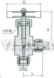QJ-1B角式气动管路截止阀卡箍结构图