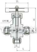 QJ-1C气动管路三通截止阀结构图
