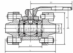 高压焊接球阀 结构图