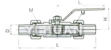 Q21SA外螺纹球阀（带焊接管） 结构图1